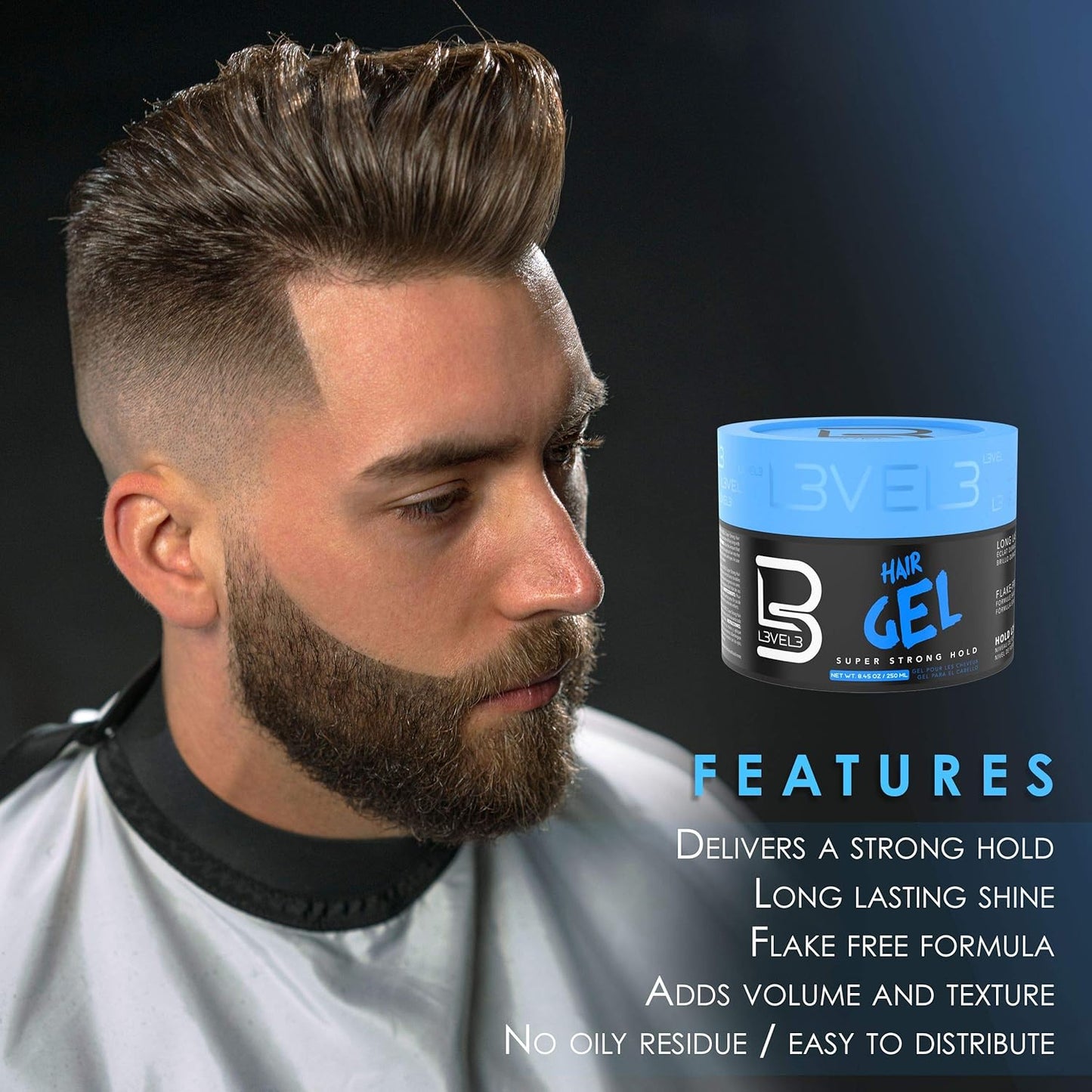 L3_-_Hair_Gel_-_Super_Strong_Hold_-_Flake_Free_-_Long_Lasting_Shine_-_For_Men_and_Women_-_Level_3_Gel_-_Add_Volume_and_Texture