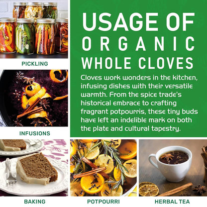 Jiva_Organic_Cloves_Whole_3.5_Ounce_Bag_-_Non-GMO,_Non_Irradiated_-_Dried_Clove_Buds_-_Great_for_Foods,_Tea,_Pomander_Balls,_and_even_Potpourri