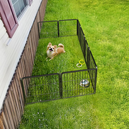 FXW_Rollick_Unleashed_Dog_Playpen_for_Indoor,_Yard,_RV_Camping,_24_inch_8_Panels_for_Small_and_Puppy_Dogs,_Black│Patented