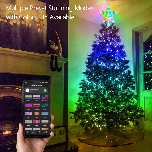 Brizled_Smart_Christmas_Tree_Topper,_7.5"_11_LED_Lighted_Star_Tree_Topper,_WiFi_Voice_Control_Xmas_Star,_App_Controlled_RGB_Color_Changing_Xmas_Treetop_Works_with_Alexa_&_Google_Home_for_Holiday_Tree