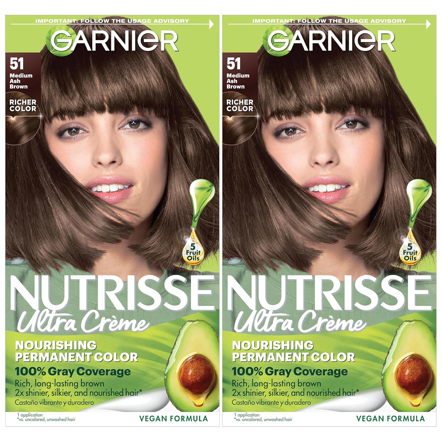 Garnier_Nutrisse_Ultra_Creme_Hair_Color,_Permanent_Hair_Dye_with_100%_Gray_Coverage,_Vegan_&_Cruelty-Free,_51_Medium_Ash_Brown_(Cool_Tea),_2_Count