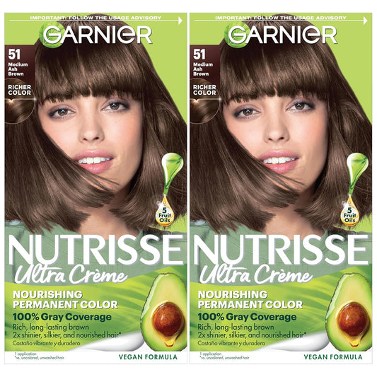 Garnier_Nutrisse_Ultra_Creme_Hair_Color,_Permanent_Hair_Dye_with_100%_Gray_Coverage,_Vegan_&_Cruelty-Free,_51_Medium_Ash_Brown_(Cool_Tea),_2_Count