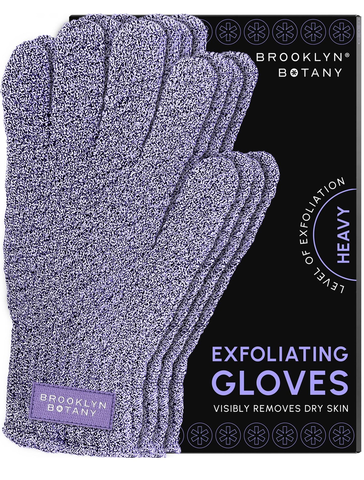 Brooklyn Botany Exfoliating Gloves for Bath and Shower – Heavy Duty Exfoliating Body Scrubber for Massage and Dead Skin Remover for Body – 2 Pairs