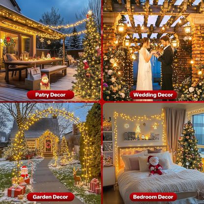 Christmas_Lights_Outdoor_100LED_33FT,_Green_Wire_Connectable_Christmas_String_Lights_|_8_Modes_Twinkle_Fairy_Lights_Plug_in_with_Timer,_for_Indoor_Outside_Xmas_Trees_Garden_Party,_Warm_White