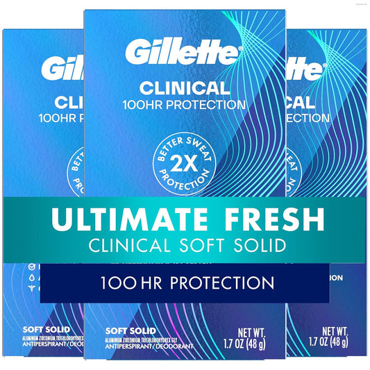 Gillette_Clinical_Antiperspirant_and_Deodorant_for_Men,_100HR_Sweat_&_Odor_Protection,_Long_Lasting_Freshness,_Anti-White_Mark_Technology,_Soft_Solid,_Ultimate_Fresh_Scent,_1.7_oz_(Pack_of_3)