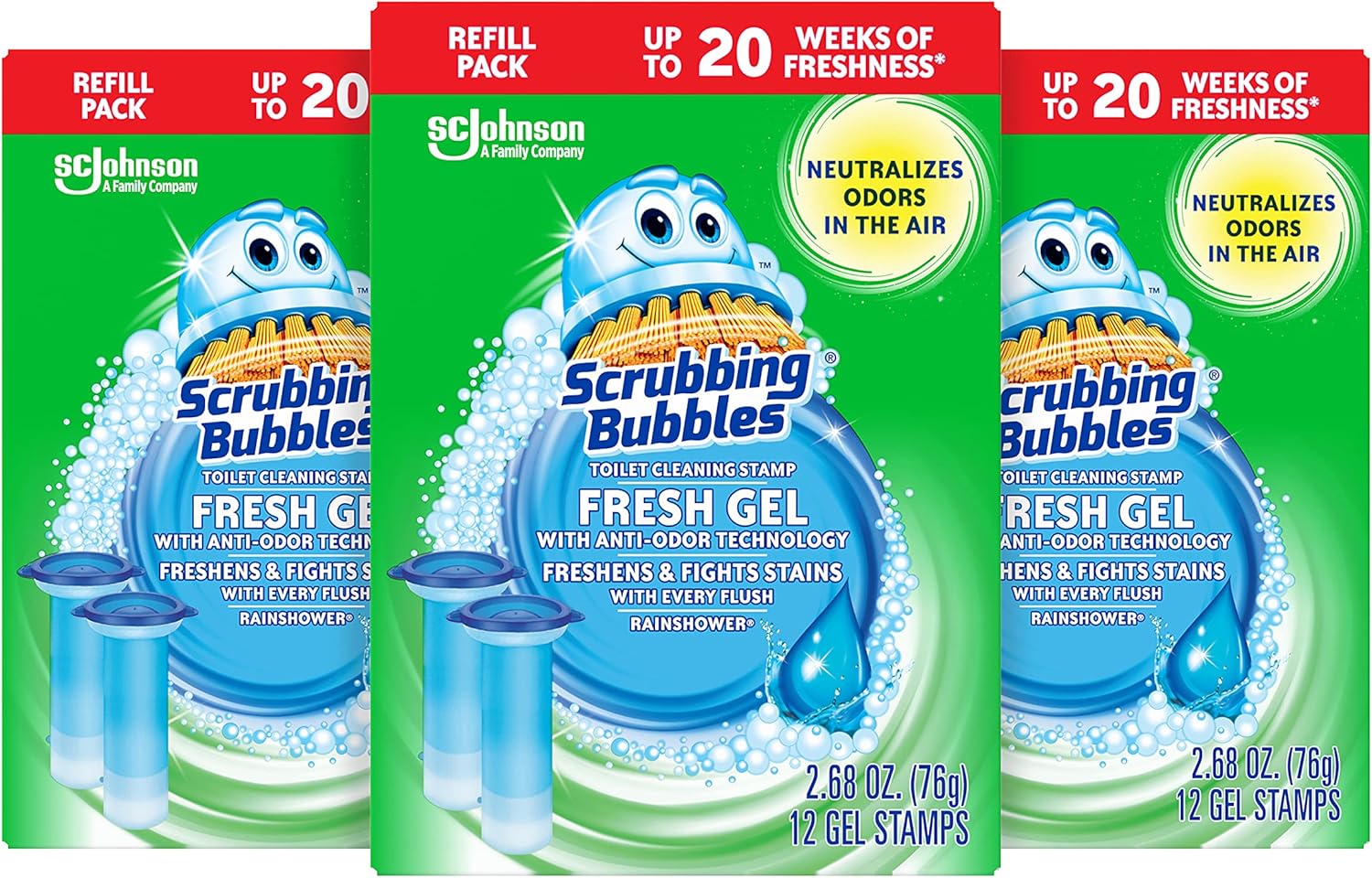 Scrubbing_Bubbles_Fresh_Gel_Toilet_Bowl_Cleaning_Stamps_Refills,_Helps_Keep_Toilet_Clean_and_Helps_Prevent_Limescale_&_Rings,_Rainshower_Scent,_12_Stamps_(Pack_of_3)