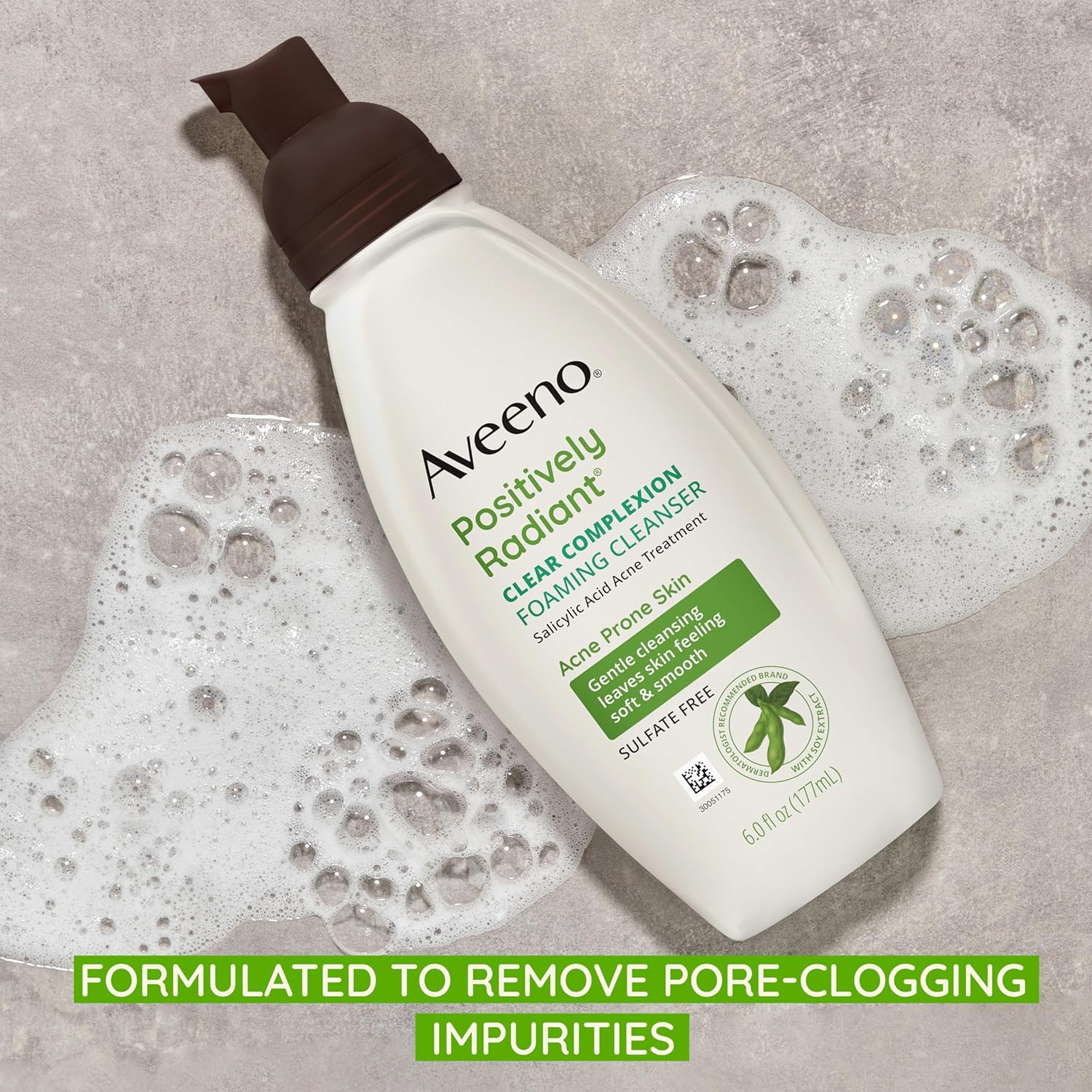 Aveeno_Clear_Complexion_Foaming_Oil-Free_Facial_Cleanser_with_Soy_Extract_&_0.5%_Salicylic_Acid,_Acne_Treatment_Face_Wash_for_Acne-Prone_Skin,_Sulfate-Free_&_Hypoallergenic,_6_fl._oz