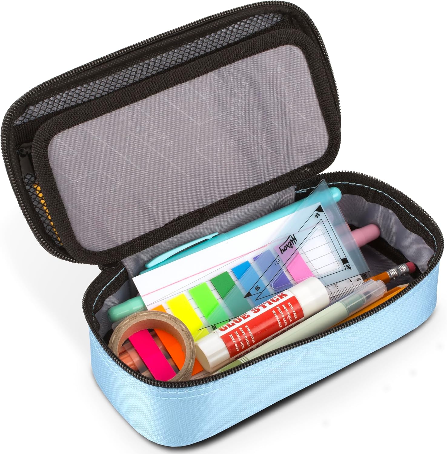 Five_Star_Pencil_Pouch,_Pen_Case,_High-Capacity_Zipper_Pouch,_Storage_Organizer_for_School_Supplies_Earbuds_Chargers_Cables_Makeup,_Blue/Denim_(500212F-ECM)