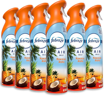 Febreze_Air_Mist,_Air_Freshener_Spray,_Odor_Fighting_Room_Spray,_Deodorizer_for_Home_Bathroom_Kitchen_Office_Apartment_Dorm_Room_Classroom,_Hawaiian_Aloha,_8.1oz,_6ct