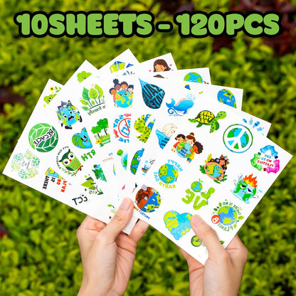 120_PCS_Earth_Day_Environment_Pre-Cut_Temporary_Tattoos_for_Kids_|_Super_Cute_Themed_Birthday_Party_Favors,_Supplies,_Decorations,_Fake_Tattoo_Stickers,_School_Rewards_Prizes_&_Gifts_Boys_&_Girls