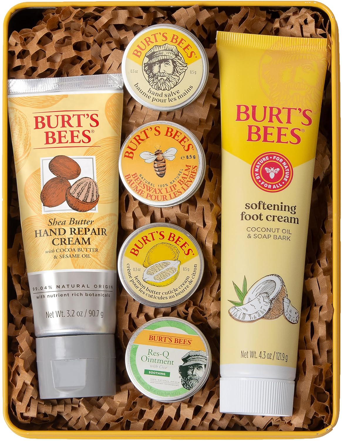 Burt's_Bees_Gifts_Ideas_-_Classics_Set,_6_Products_in_Giftable_Tin_a€“_Cuticle_Cream,_Hand_Salve,_Lip_Balm,_Res-Q_Ointment,_Hand_Repair_and_Foot_Cream
