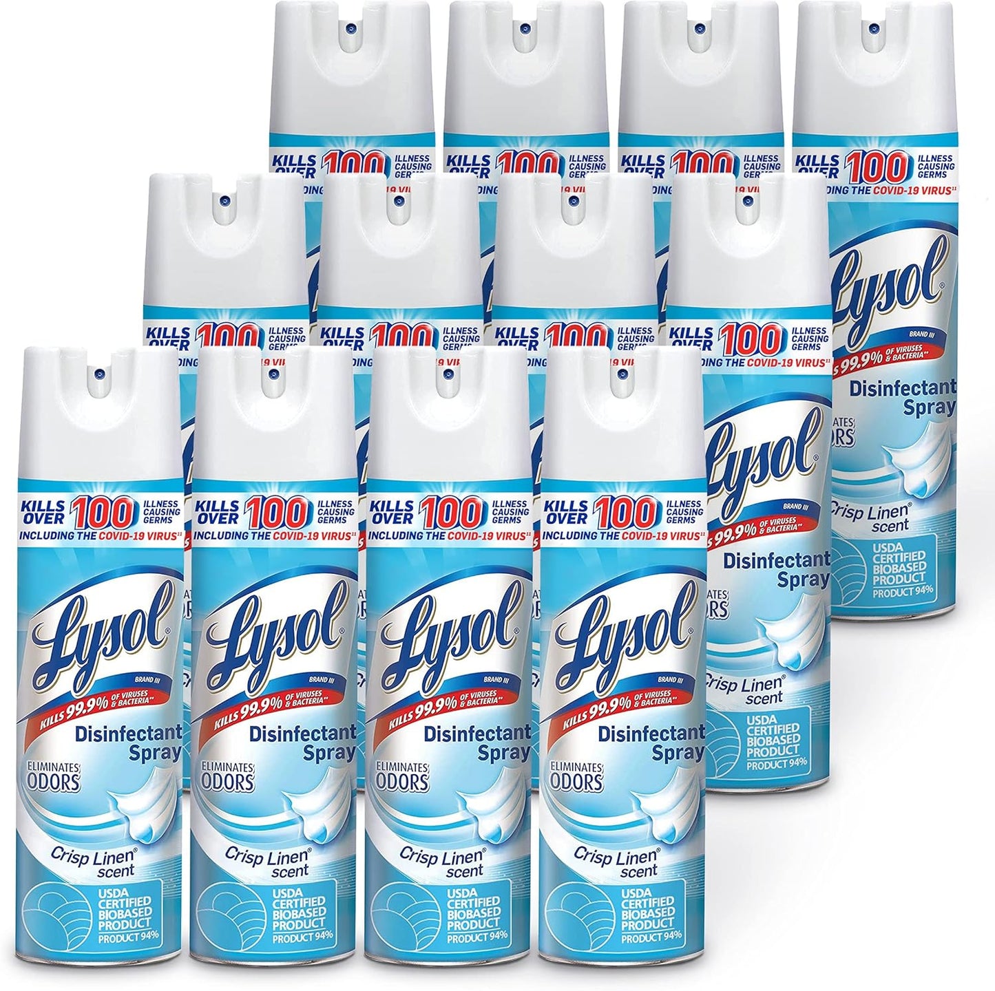 Lysol_Disinfectant_Spray,_Household_Essential_Cleaning_Supplies,_Multi-Purpose_Room_Spray,_Antibacterial_Sanitizer_Spray,_Upholstery_Deodorizer,_Home_and_Bathroom,_Crisp_Linen,19_Fl_Oz_(Pack_of_12)