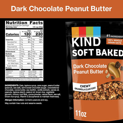 KIND_Soft_Baked_Granola,_Dark_Chocolate_Peanut_Butter,_Healthy_Snacks,_Gluten_Free,_100%_Whole_Grains,_5g_Protein,_11oz,_1_Count