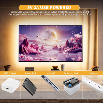 PAUTIX_5V_USB_COB_LED_Strip_Light,_Dimmable_2700K/3000K/4000K/6000K_CRI90+_with_RF_Remote_TV_Backlight,Flexible_Under_Cabinet_Tape_Light_for_Bedroom,Kitchen,Home,Office_DIY_Lighting