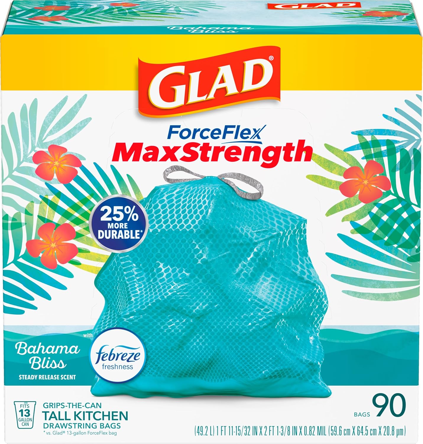 Glad_ForceFlex_MaxStrength_Kitchen_Trash_Bags,_13_Gal,_Bahama_Bliss_Febreze,_90_Ct_(Pack_May_Vary)