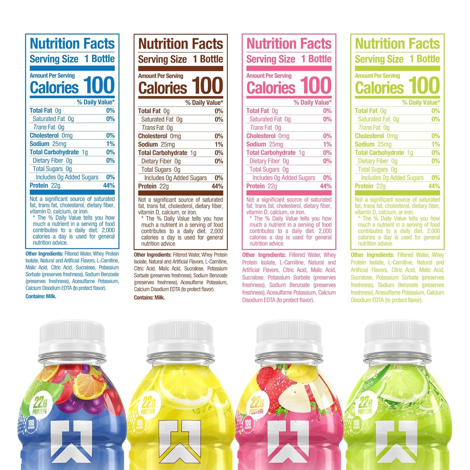 RYSE_Clear_Protein_Drink_-_Variety_Pack_-_100_Calories,_22g_Whey_Isolate_Protein_Shake,_Sugar-Free,_0g_Fat_&_Lactose-Free_-_Refreshing_Ready-to-Drink_Beverage_-_16.9_fl_oz_Bottles_(12-Pack)