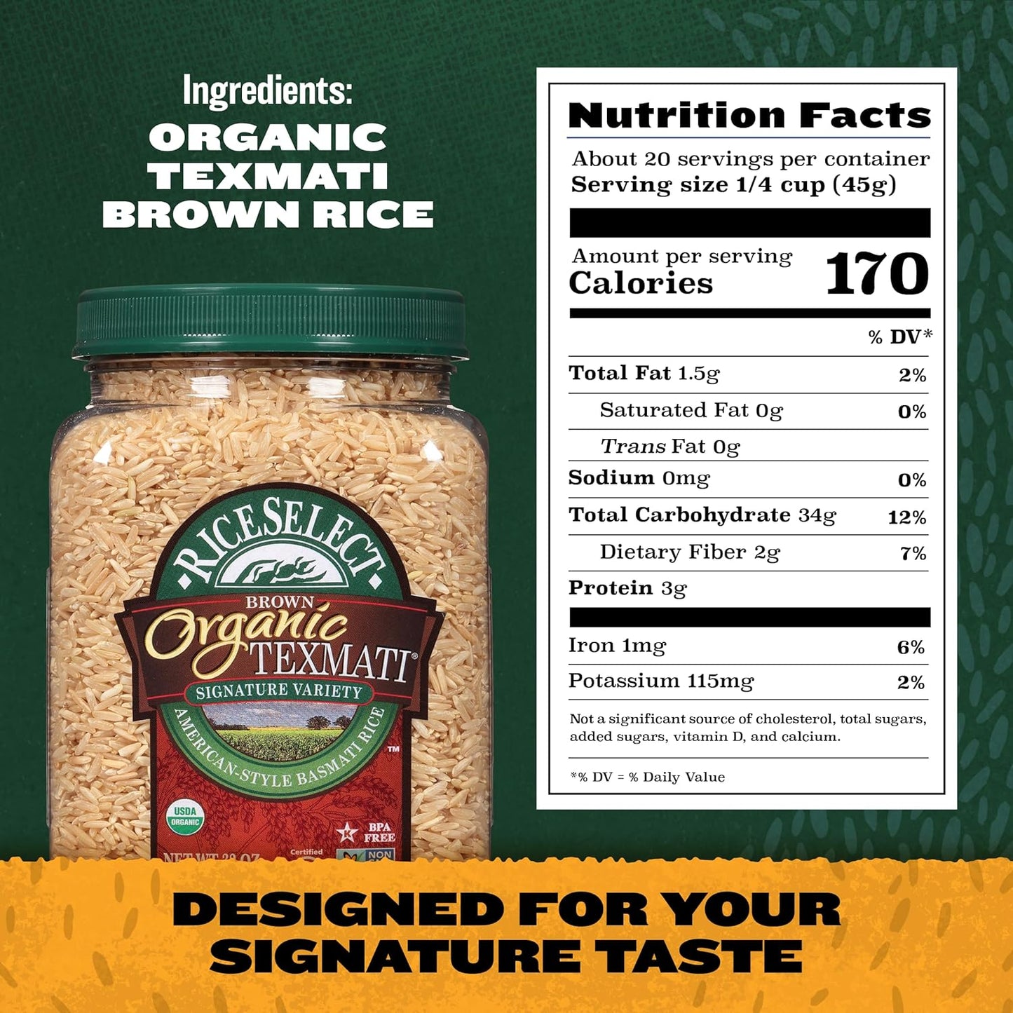 RiceSelect_Organic_Texmati_Brown_Basmati_Rice,_Premium_Non-GMO_Gluten-Free_Long-Grain_Brown_Rice,_32-Ounce_Jar