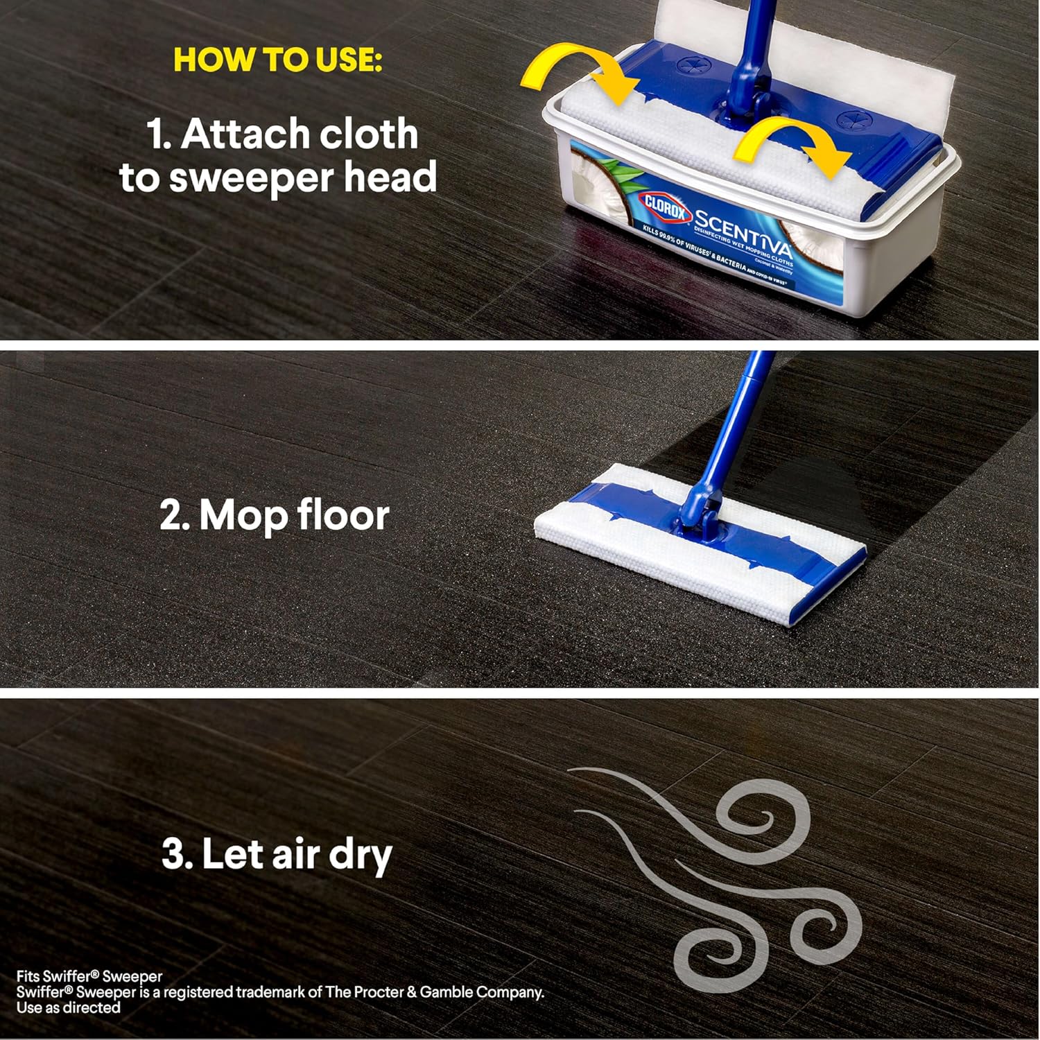Clorox_Scentiva_Disinfecting_Wet_Mop_Pad,_Disposable_Mop_Heads,_Coconut_and_Waterlily,_2_Packs,_24_Wet_Refills_Per_Pack_(Package_May_Vary)