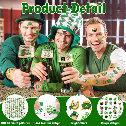 100_PCS_St_Patricks_Day_Tattoos,_Irish_Themed_St_Patricks_Day_Accessories_with_Green_Clover,_St_Patricks_Day_Temporary_Tattoos_for_St_Patricks_Day_Party_Favors_Decorations_Parade