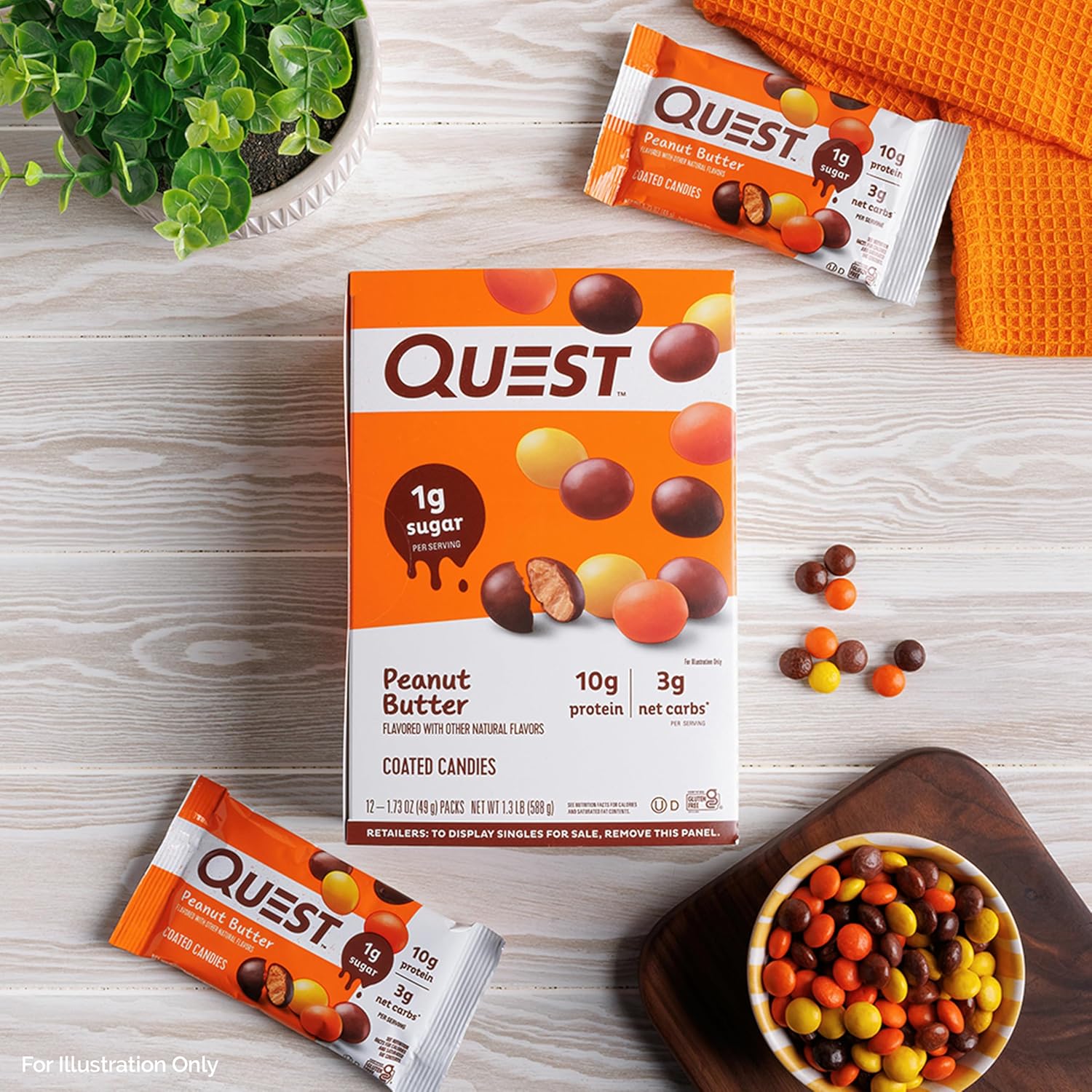Quest_Nutrition_Coated_Candies,_Peanut_Butter,_1g_Sugar,_10g_Protein,_4g_Net_Carbs,_Gluten_Free,_Keto_Friendly,_12_Count