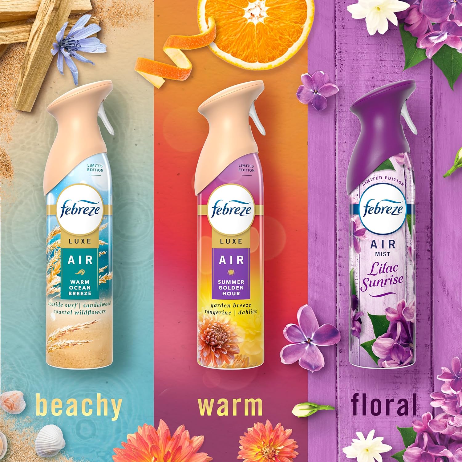 Febreze_Air_Mist,_Air_Freshener,_Odor_Fighting_Room_Spray,_Deodorizer_for_Home_Bathroom_Kitchen_Office_Apartment,_Lilac_Sunrise,_Warm_Ocean_Breeze,_Summer_Golden_Hour_Variety_Pack,_8.1oz_(Pack_of_3)