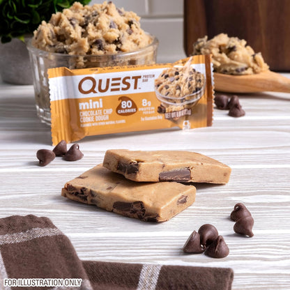 Quest_Nutrition_Mini_Chocolate_Chip_Cookie_Dough_Protein_Bars,_8g_Protein,_1g_Sugar,_2g_Net_Carbs,_Gluten_Free,_14_Count