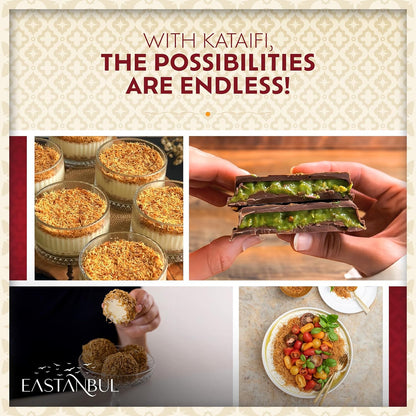 Eastanbul_Baked_&_Shredded_Kataifi_for_Dubai_Chocolate,_Toasted_Kataifi,_Kadayif_Pastry_Dough_for_Milk_Pudding,_Shredded_Fillo_Dough,_Roasted_Katifi_Muhallebi_Kadaifi_Sprinkles_Crushed_Katafi_Topping,_Vegan_Food,_8.81oz/250g