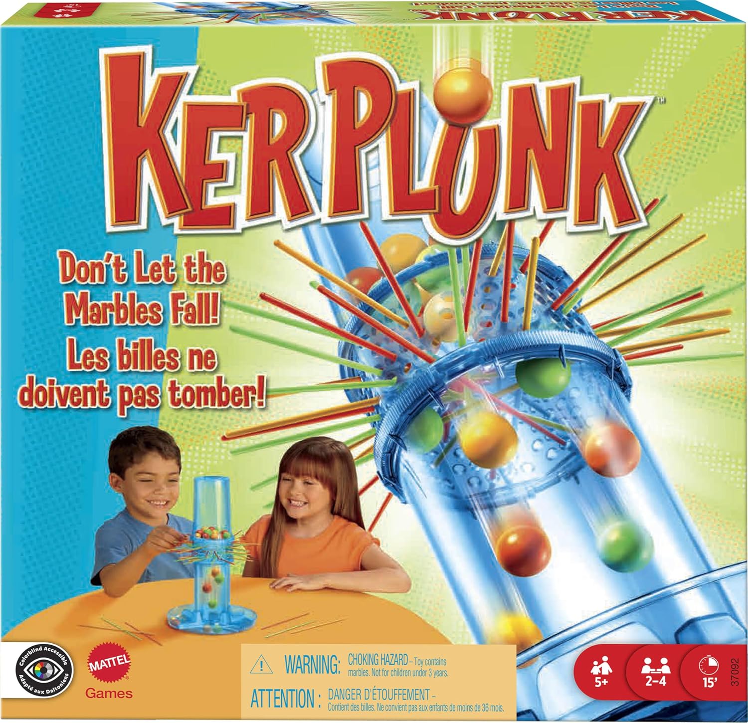 Mattel_KerPlunk_Kids_Game,_Easy-to-Learn_Family_Game_for_2_to_4_Players,_Don't_Let_The_Marbles_Fall