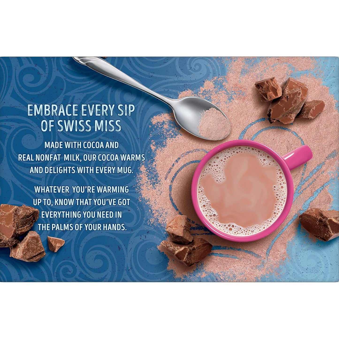 Swiss_Miss_Milk_Chocolate_Flavored_Reduced_Calorie_Hot_Cocoa_Mix,_Hot_Cocoa_Bar_Supplies,_0.39_oz.,_8-Count_Envelopes_(12_Boxes)