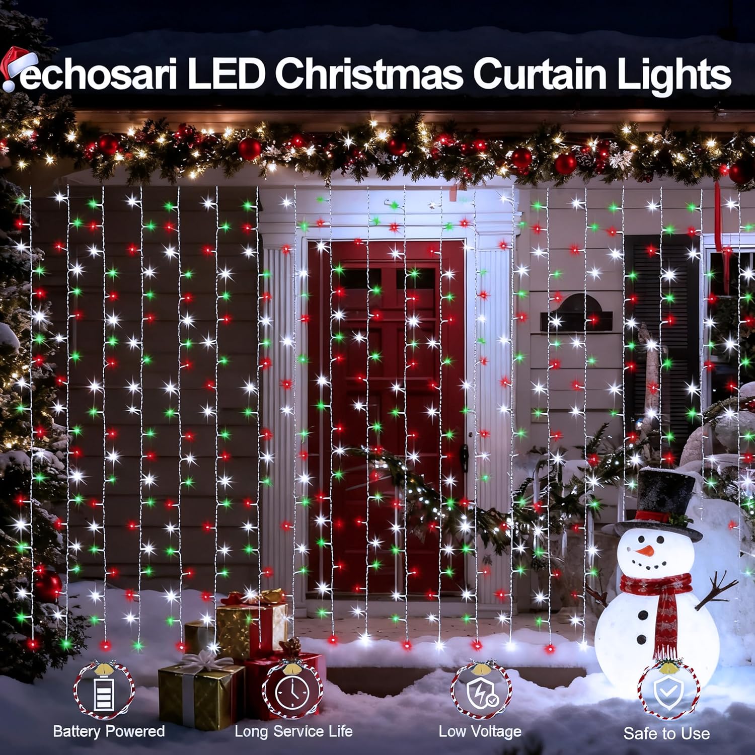 echosari_Red_White_and_Green_Christmas_Curtain_Lights_Battery_Operated,_300_LED_Fairy_Curtain_Lights_9.8Ft_x_9.8Ft_Hanging_Lights_with_Remote_Timer_for_Party_Holiday_Garden_Yard_Decor