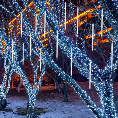 LJLNION_Meteor_Shower_Lights,_12_Inch_Outdoor_Icicle_Christmas_Lights,_8_Tubes_288_LED_Iciclelights_Snow_Falling_Light,_Connectable_Raindrop_Light,_Xmas_Wedding_Party_Tree_Holiday_Decor,_White