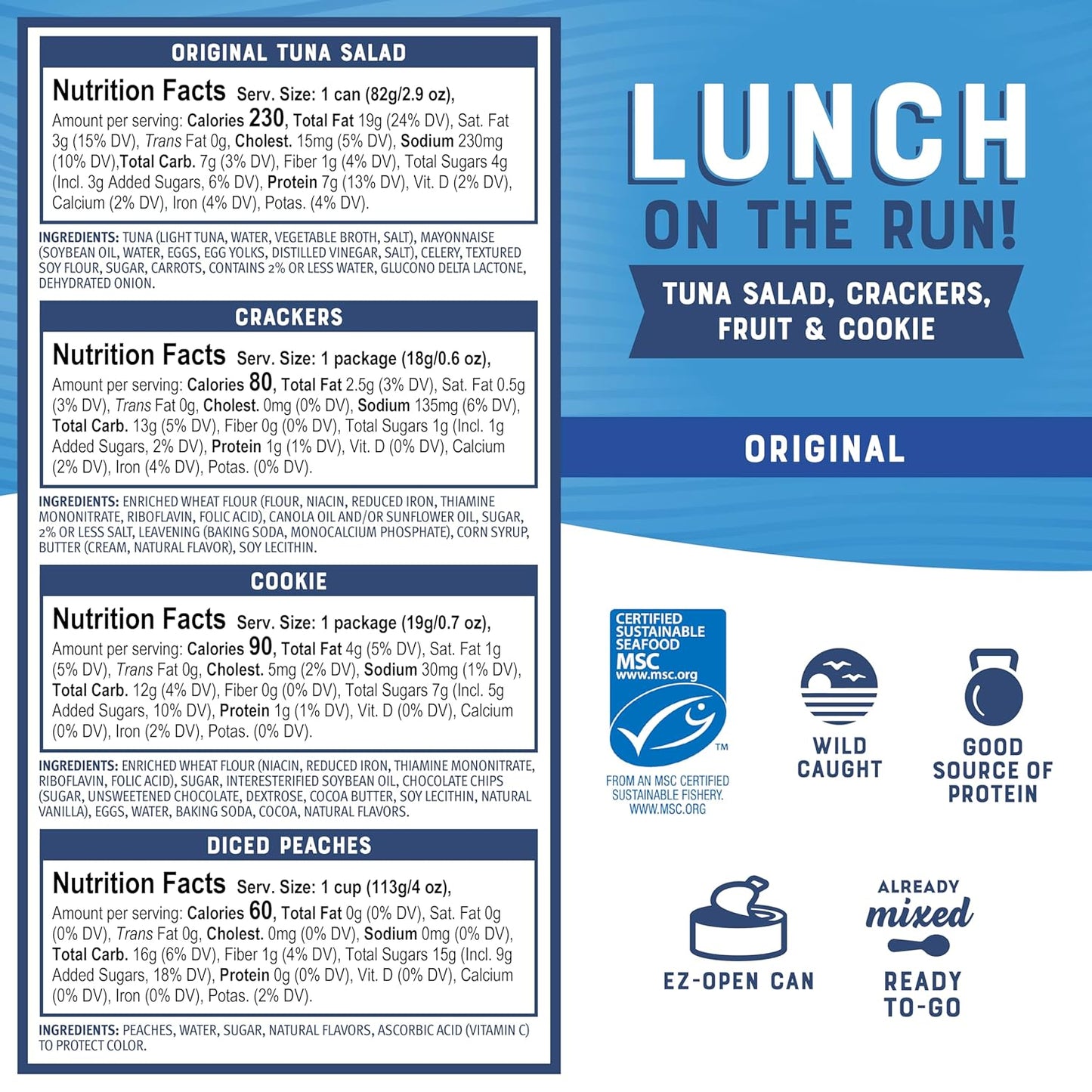 Bumble_Bee_Lunch_On_The_Run_Tuna_Salad_with_Crackers_Kit,_8.2_oz_(Pack_of_4)_-_Ready_to_Eat,_Includes_Crackers,_Cookie_&_Peaches_-_Wild_Caught_Tuna_-_Shelf_Stable_&_Convenient_Source_of_Protein