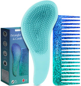 Lily England Detangler Brush for Curly Hair, Thick, Straight & Natural Hair - Gentle Detangling Hair Brush for Women, Kids & Toddlers with Flexible Bristles - Hairbrush for Wet & Dry Hair