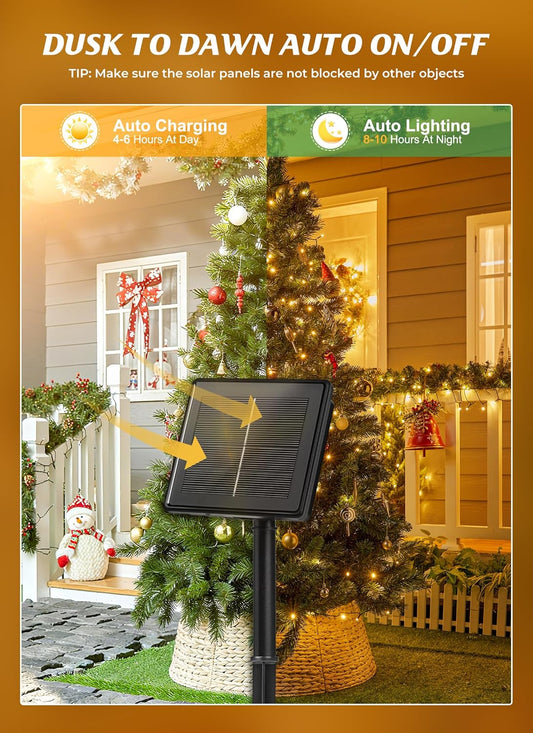 Brightown_2_Pack_Solar_Christmas_String_Lights_Outdoor,_Total_144Ft_400_LED_Twinkle_Fairy_Lights_Waterproof_with_8_Modes_Auto_On/Off_for_Patio_Tree_Garden_Party_Home_Wedding_Decorations_(Warm_White)