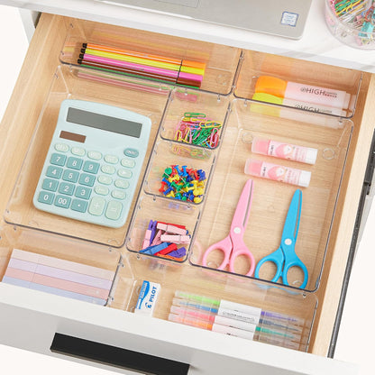 Vtopmart_25_PCS_Clear_Plastic_Drawer_Organizers_Set,_4-Size_Versatile_Bathroom_and_Vanity_Drawer_Organizer_Trays,_Storage_Bins_for_Makeup,_Bedroom,_Kitchen_Gadgets_Utensils_and_Office