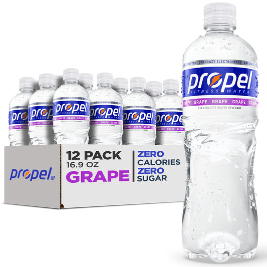 Propel,_Grape,_Zero_Calorie_Sports_Drinking_Water_with_Electrolytes_and_Vitamins_C&E,_16.9_Fl_Oz_(Pack_of_12)