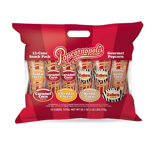 Popcornopolis_Gourmet_Popcorn_Snacks,_12_Cone_Variety_Snack_Packs_(Gift_Cone),_Zebra_Popcorn,_Cheddar_Cheese_Popcorn,_Caramel_Popcorn_&_Kettle_Corn_Popcorn_Crispy_Crunchy