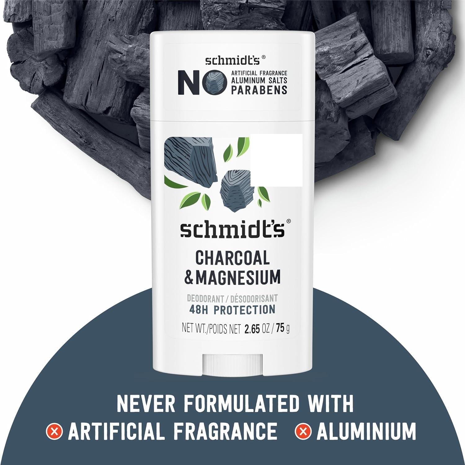 Schmidt's_Aluminum-Free_Vegan_Deodorant_Charcoal_&_Magnesium_with_48_Hour_Odor_Protection,_2_Count_for_Women_and_Men,_Natural_Ingredients,_Cruelty-Free,_2.65_oz,_Pack_of_2_Body_Care_Fragrance_Gentle_Scent_Comfort_Aroma_Cleanser