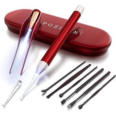 POZILAN_Ear_Cleaning_Kit_with_LED_Light_-_15_Pack_Ear_Wax_Removal_Kit_for_Kids_and_Adults,_Earwax_Spoon_Digger_&_Tweezers_for_Ear_Cleaning_Tool_Present_Set