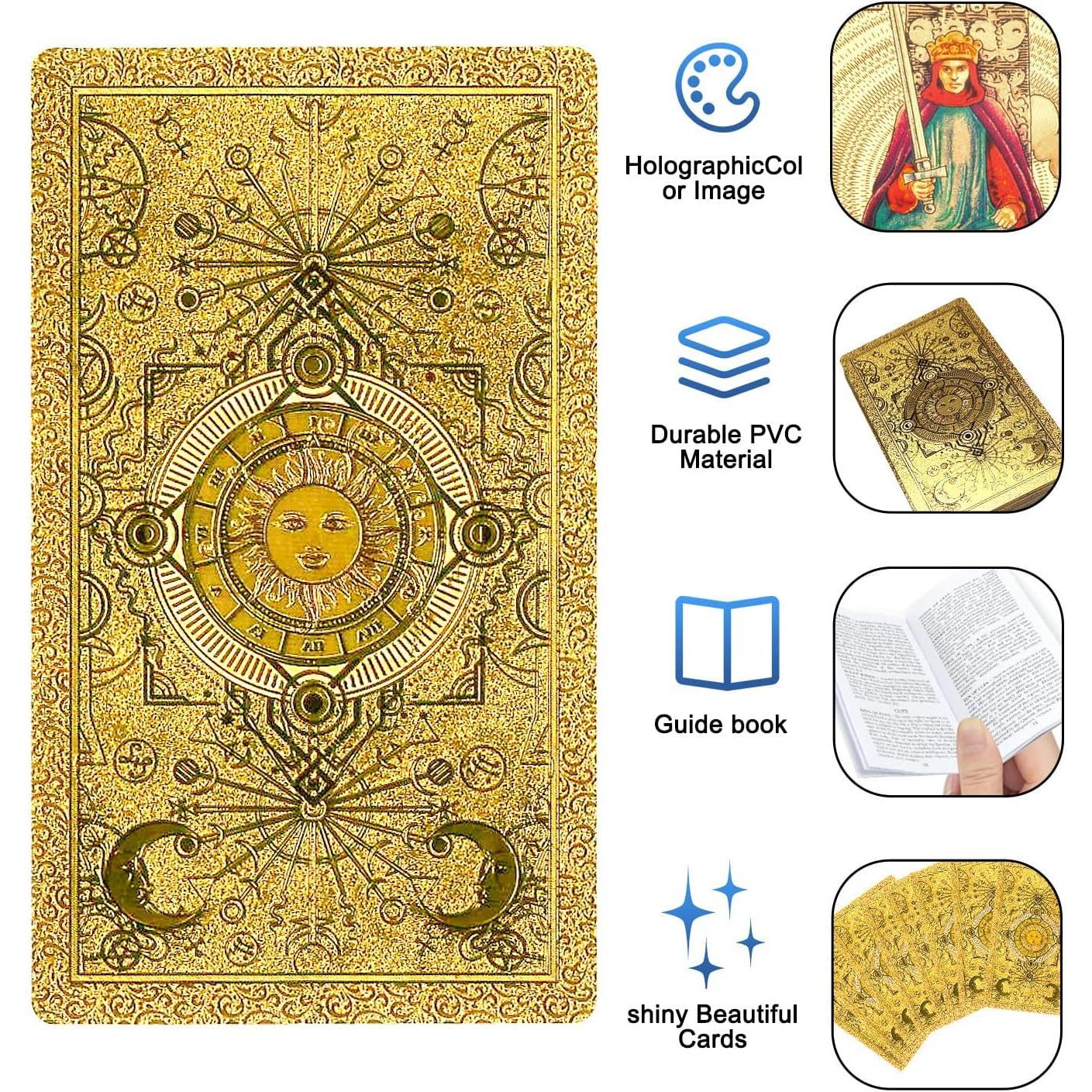 78_Gold_foil_Tarot_Cards_with_Guide_Book_Tarot_Deck_for_Beginners_and_Professional_Player_with_Box_Tarot_PVC_Durable_Waterproof_Wrinkle_Resistant
