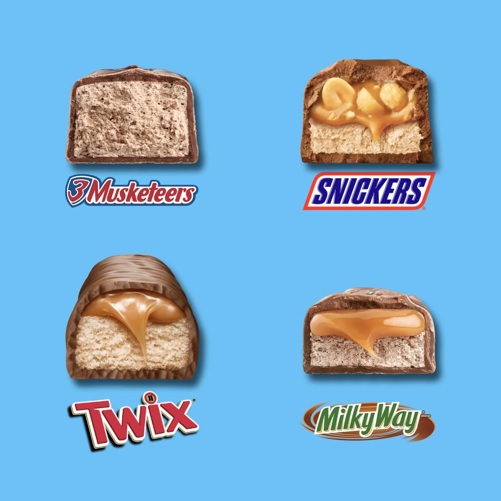 SNICKERS,_TWIX,_MILKY_WAY_&_3_MUSKETEERS_Minis_Milk_Chocolate_Candy_Bars_Variety_Pack,_Sharing_Size,_8.31_Oz_Bag