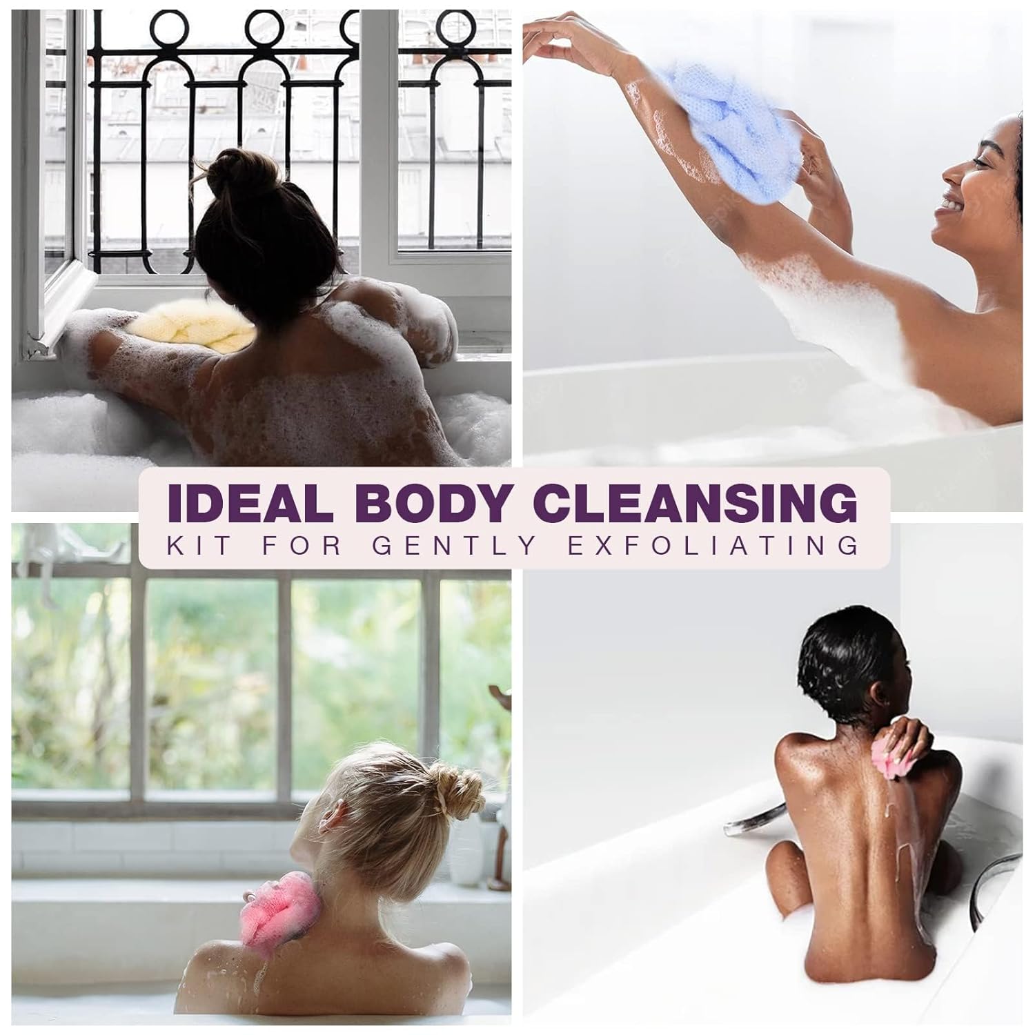 3_Pieces_Exfoliating_Washcloth_Shower_Towel_African_Net_Sponge_Japanese_Wash_Cloth_Face_Exfoliating_Sponge_Loofah_Exfoliating_Body_Scrubber_for_Body_Exfoliation