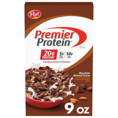 Post_Premier_Protein_Chocolate_Almond_Cereal,_Chocolatey_Cereal_Flakes_with_Sliced_Almonds,_Contains_20g_of_Per_Serving,_9_OZ_Box