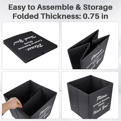 Opret_Large_Shoe_Cover_Box_Black,_Real_Estate_Agent_Supplies,_Disposable_Shoe_Cover_Dispenser_Box_for_Open_House,_Please_Cover_or_Remove_Shoes,_Foldable_Storage_Bin_for_Shoe_Bootie
