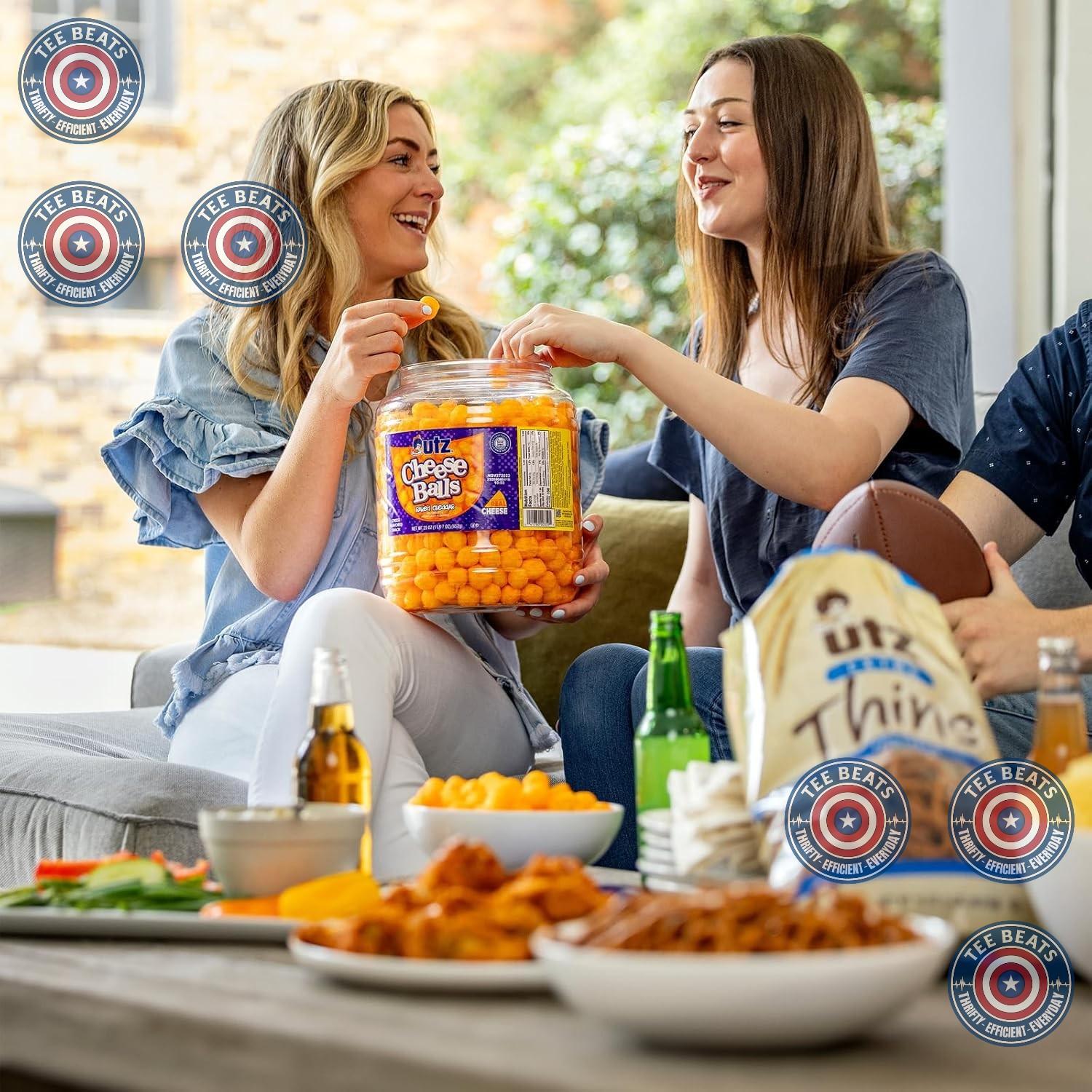 Utz_Cheese_Balls_Barrel,_Tasty_Snack_Baked_with_Real_Cheddar_Cheese,_Delightfully_Poppable_Party_Snack,_Gluten,_Cholesterol_and_Trans-Fat_Free,_Kosher_Certified,_36.5_Oz