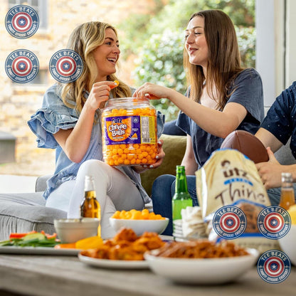 Utz_Cheese_Balls_Barrel,_Tasty_Snack_Baked_with_Real_Cheddar_Cheese,_Delightfully_Poppable_Party_Snack,_Gluten,_Cholesterol_and_Trans-Fat_Free,_Kosher_Certified,_36.5_Oz