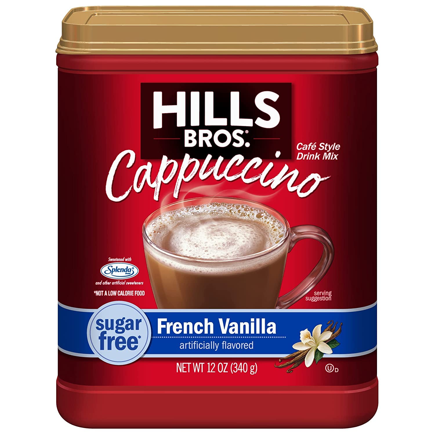 Hills_Bros._Instant_Cappuccino_Mix,_Sugar_Free_French_Vanilla_–_Convenient_and_Versatile,_Instant_Hot_or_Iced_Coffee,_Frothy_&_Rich_Vanilla_Flavor_-_Just_Add_Water