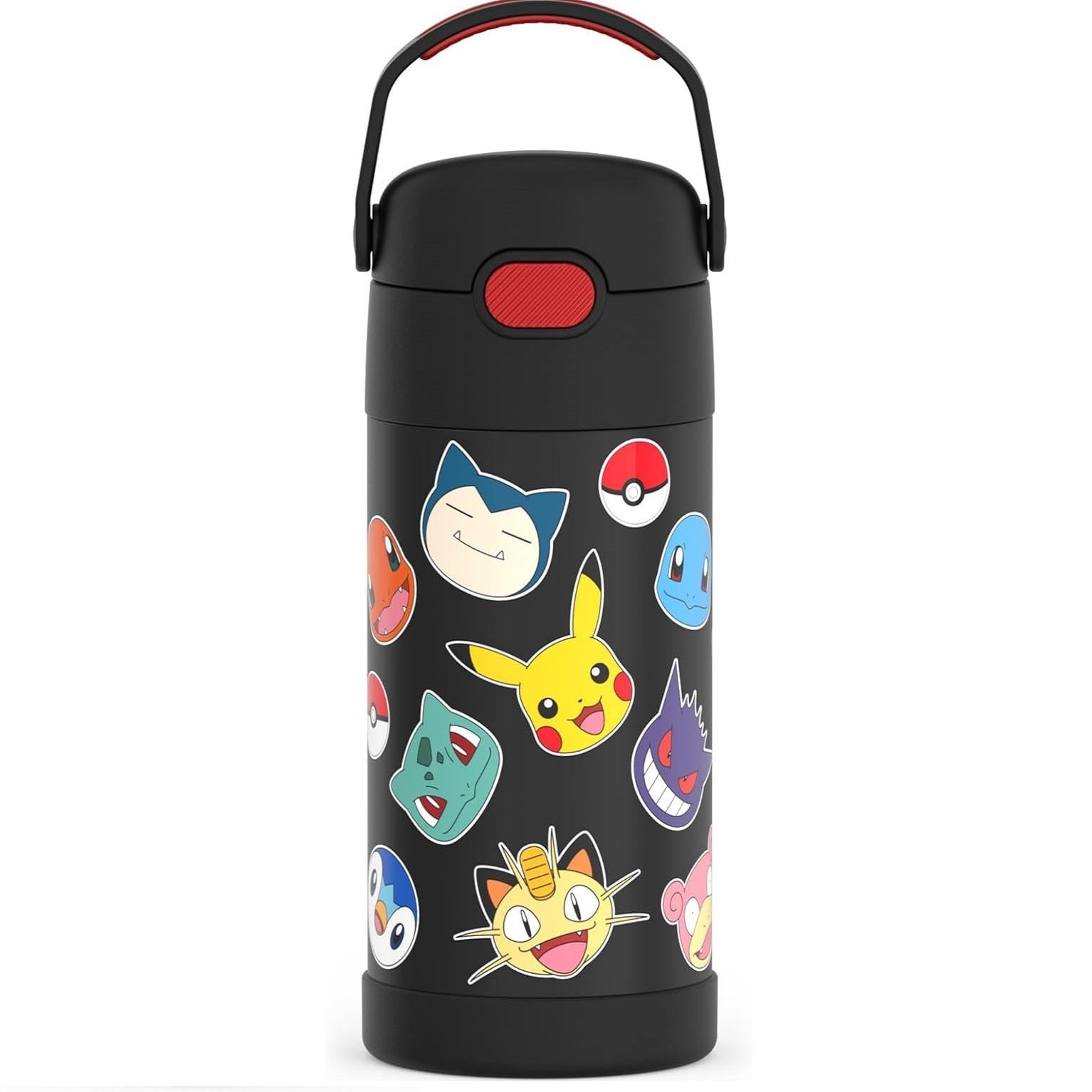 THERMOS_FUNTAINER_Water_Bottle_with_Straw_-_12_Ounce,_Pokemon_-_Kids_Stainless_Steel_Vacuum_Insulated_Water_Bottle_with_Lid_Drinkware_Flasks_Bottled_Tumbler_Portable_Mug_Lightweight_Metal_Button_Insulation_Reusable