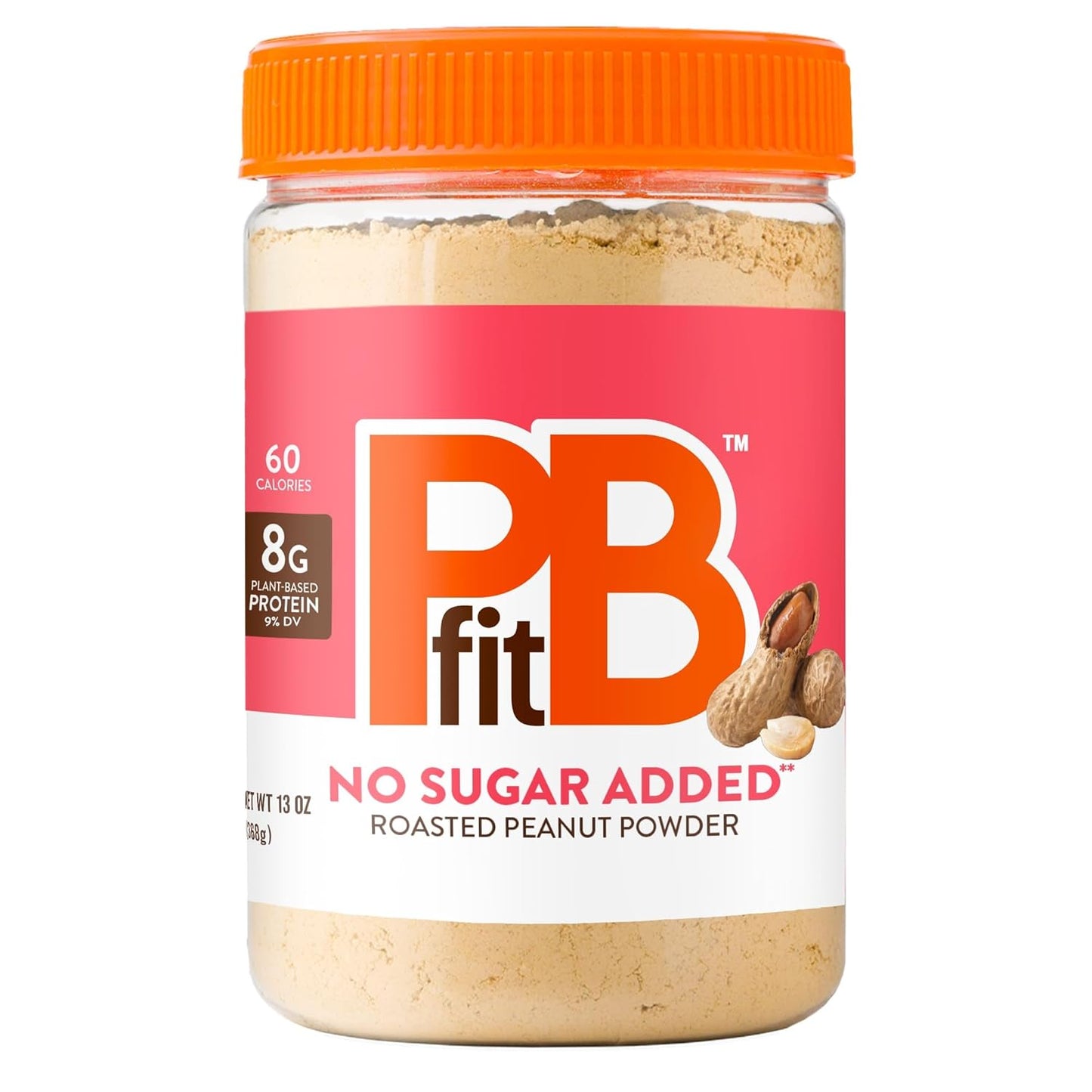 PBfit_No_Sugar_Added_Peanut_Butter_Powder,_Powdered_Spread_from_Real_Roasted_Peanuts,_8g_Protein,_Made_with_Erythritol_and_Monk_Fruit,_13_Ounce_(Pack_of_1)