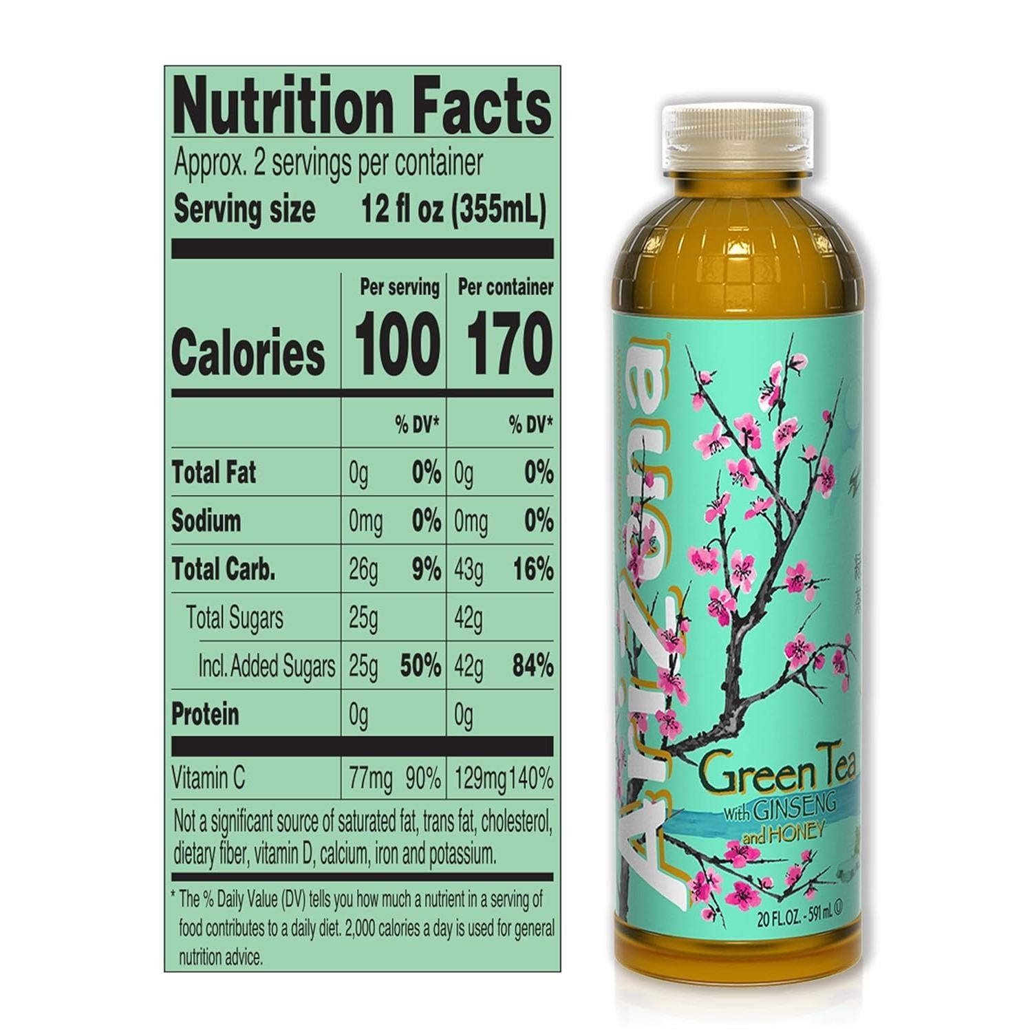 AriZona_Green_Tea_with_Ginseng_and_Honey,_20_Fl_Oz_(Pack_of_12)